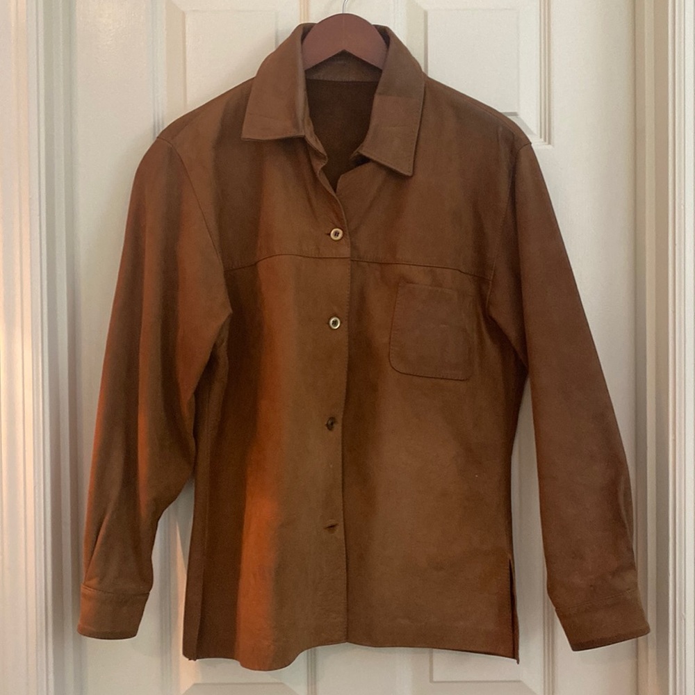 🙌San Diego fashion leather shirt/jacket. Rare find!